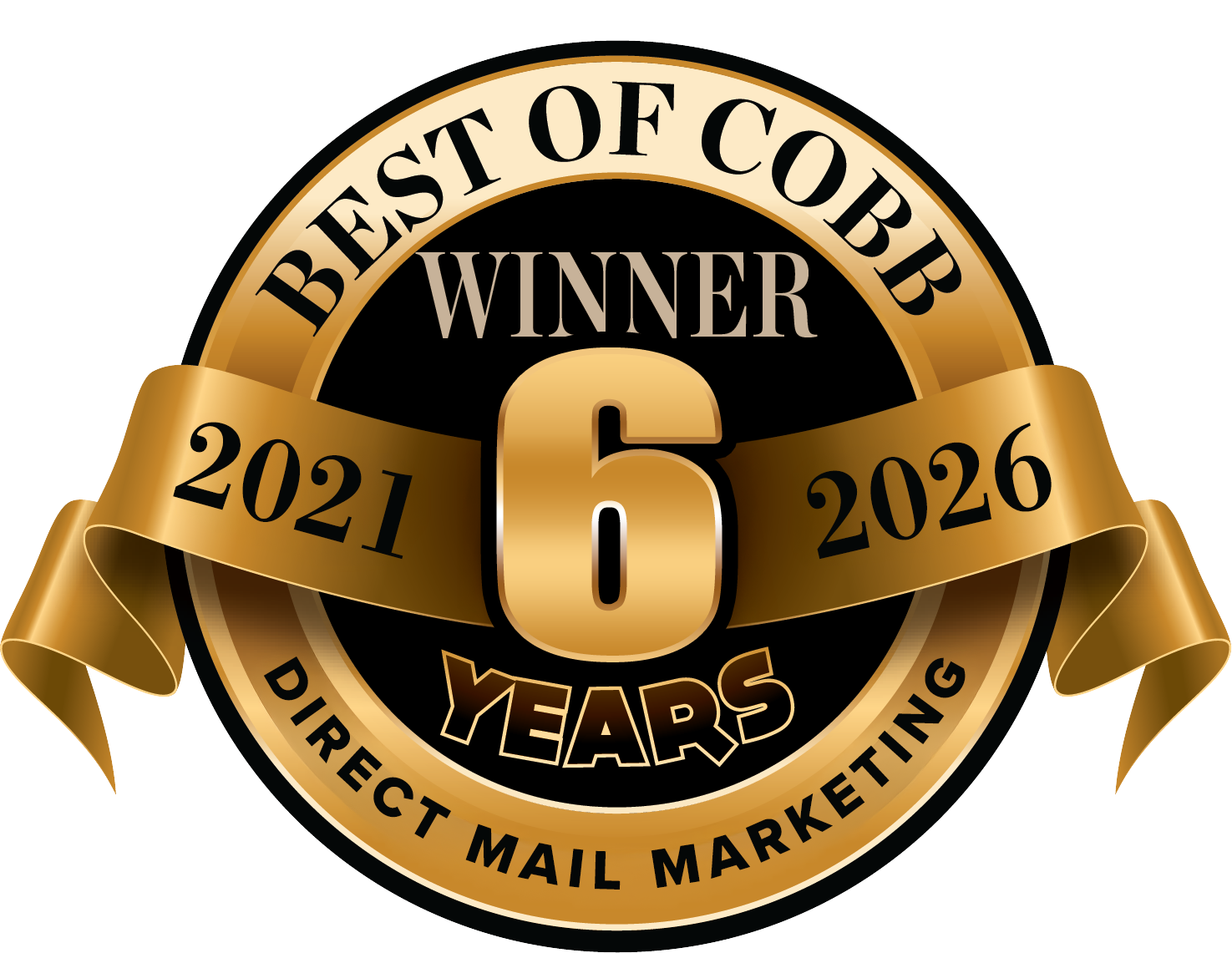 Best of Cobb Winner — Direct Mail Marketing, 6 years, 2021–2026